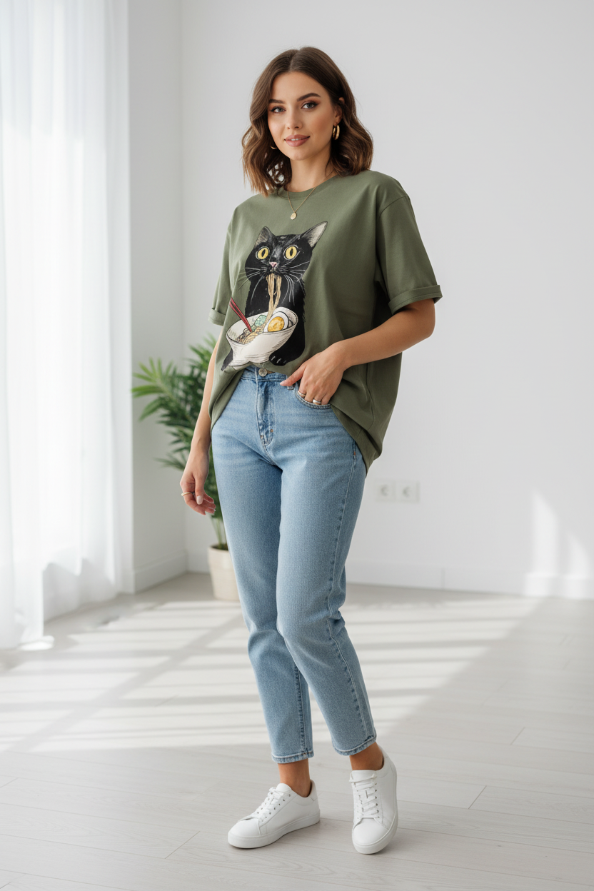 T-Shirt Chat Ramen | Amoureux des Félins - Mondechat