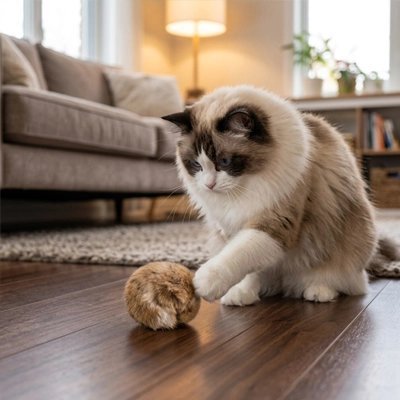 Jouet Chat | Boule Fourrure Naturelle & Stimulante - Mondechat