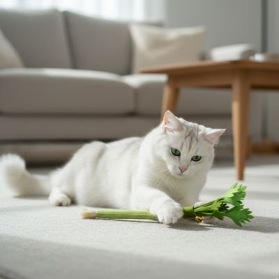 Jouet chat Céleri | Avec herbe à chat intégrée - Mondechat