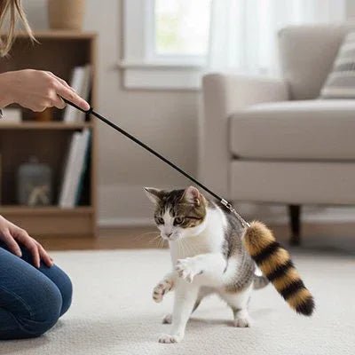 Jouet Chat Interactif | Canne à Pêche Télescopique avec Plumes - Mondechat