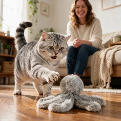Jouet Chat | Interactif Pieuvre - Mondechat
