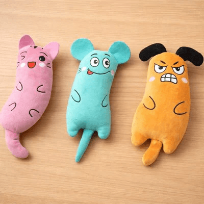 Jouet pour chat | Trois compagnons colorés — Peluches interactives - Mondechat