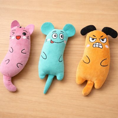 Jouet pour chat | Trois compagnons colorés — Peluches interactives - Mondechat