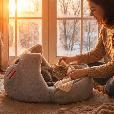 Lit Chat | Sac de Couchage Semi-Fermé Toutes Saisons - Mondechat