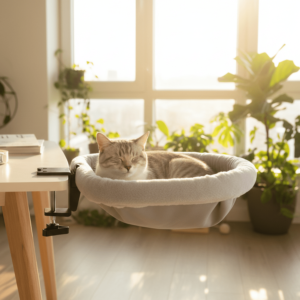 Lit de Bureau pour Chat | DeskNap — Pliable en 1 Clic & Ultra-Confortable - Mondechat - Mondechat