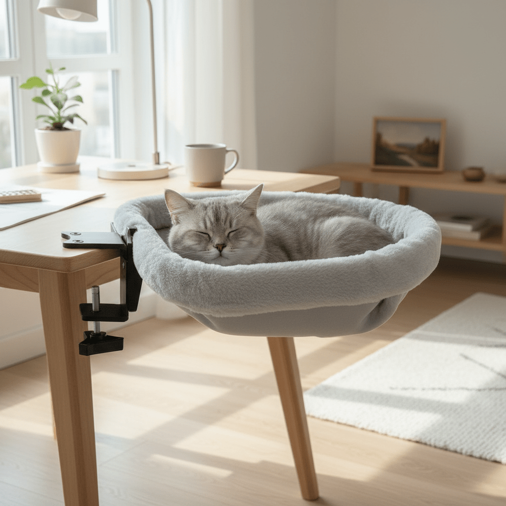 Lit de Bureau pour Chat | DeskNap — Pliable en 1 Clic & Ultra-Confortable - Mondechat - Mondechat
