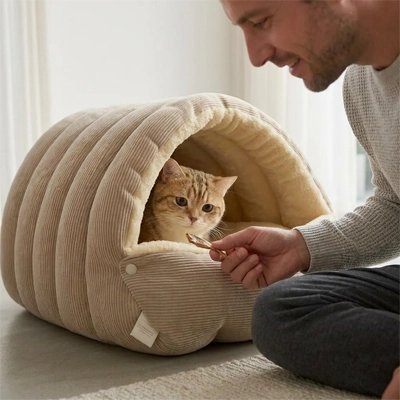Lit pour Chat | Arche Cocooning Velours - Mondechat