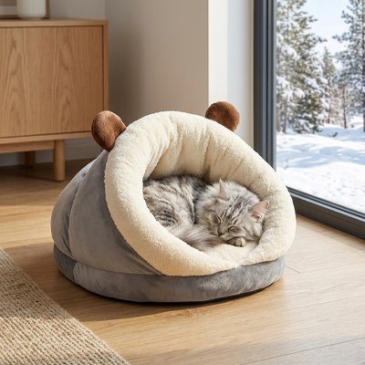 Lit pour Chat | Niche Cocooning Sherpa - Mondechat