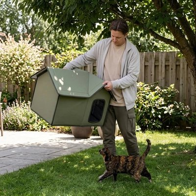 Maison extérieure pour Chat | Refuge Tout-Temps Pliable - Mondechat - Mondechat