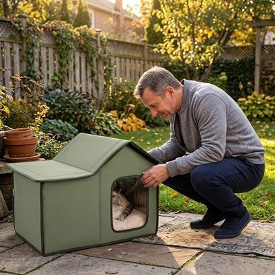 Maison extérieure pour Chat | Refuge Tout-Temps Pliable - Mondechat - Mondechat