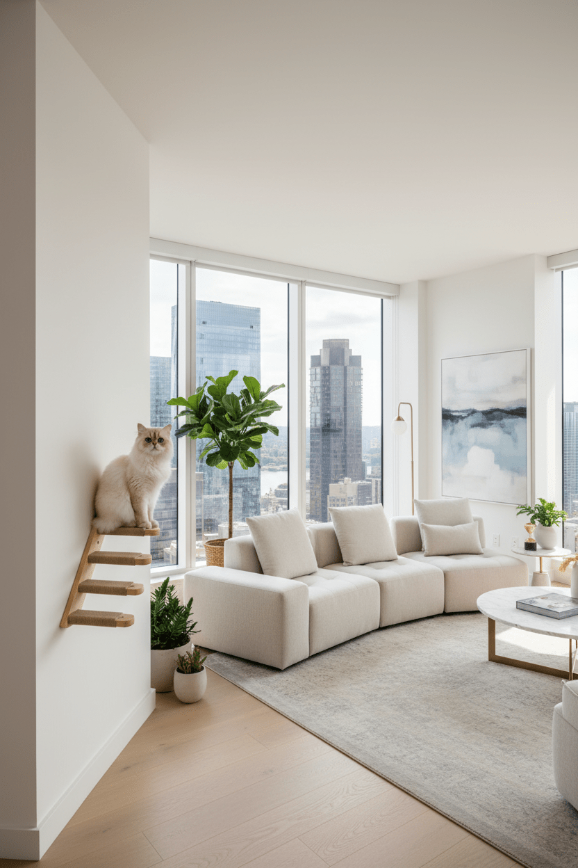 Marche Murale pour Chat | Bois Naturel + Sisal | Escalier Modulaire - Mondechat