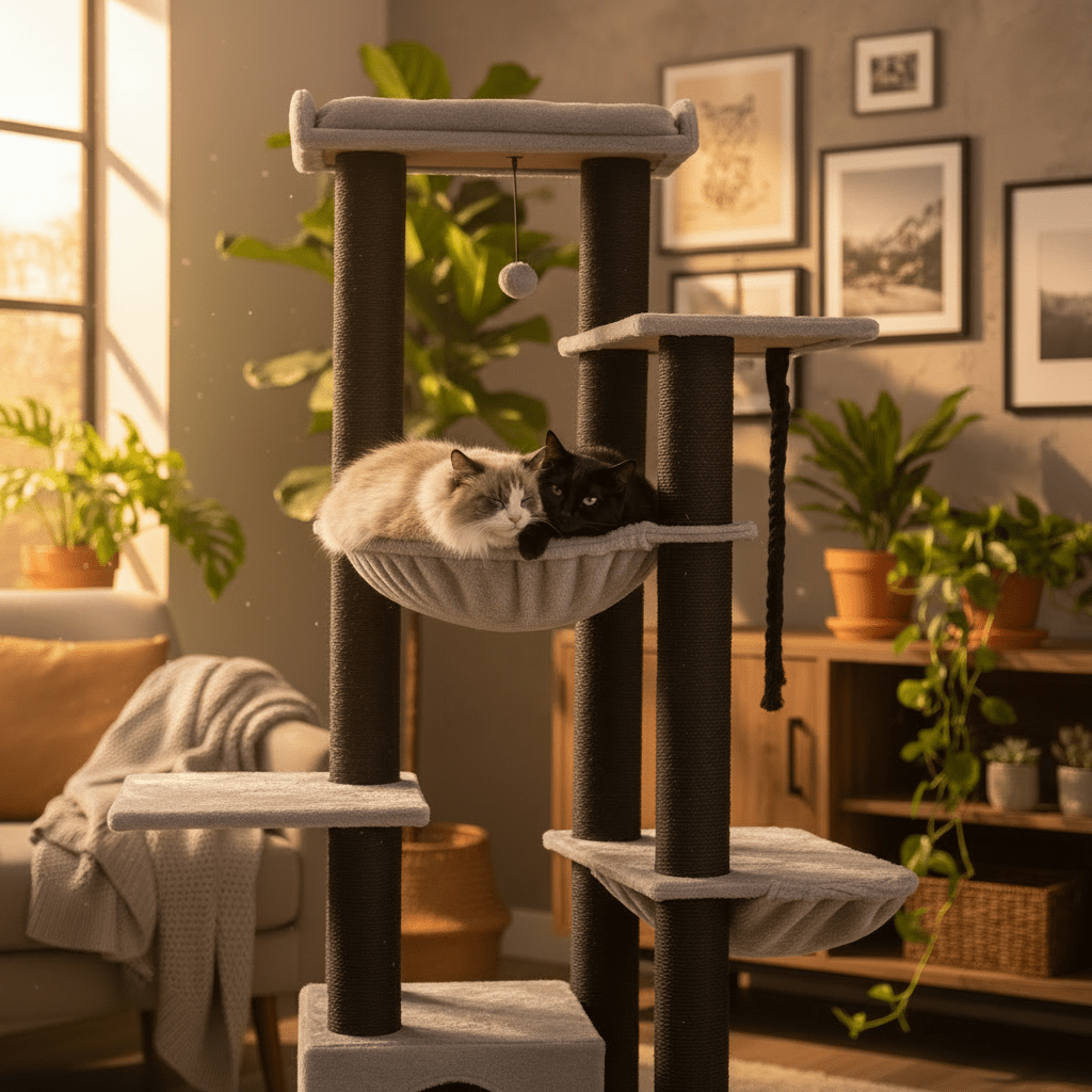 MegaTower | Arbre à Chat Géant Premium 169cm Noir - Mondechat - Mondechat