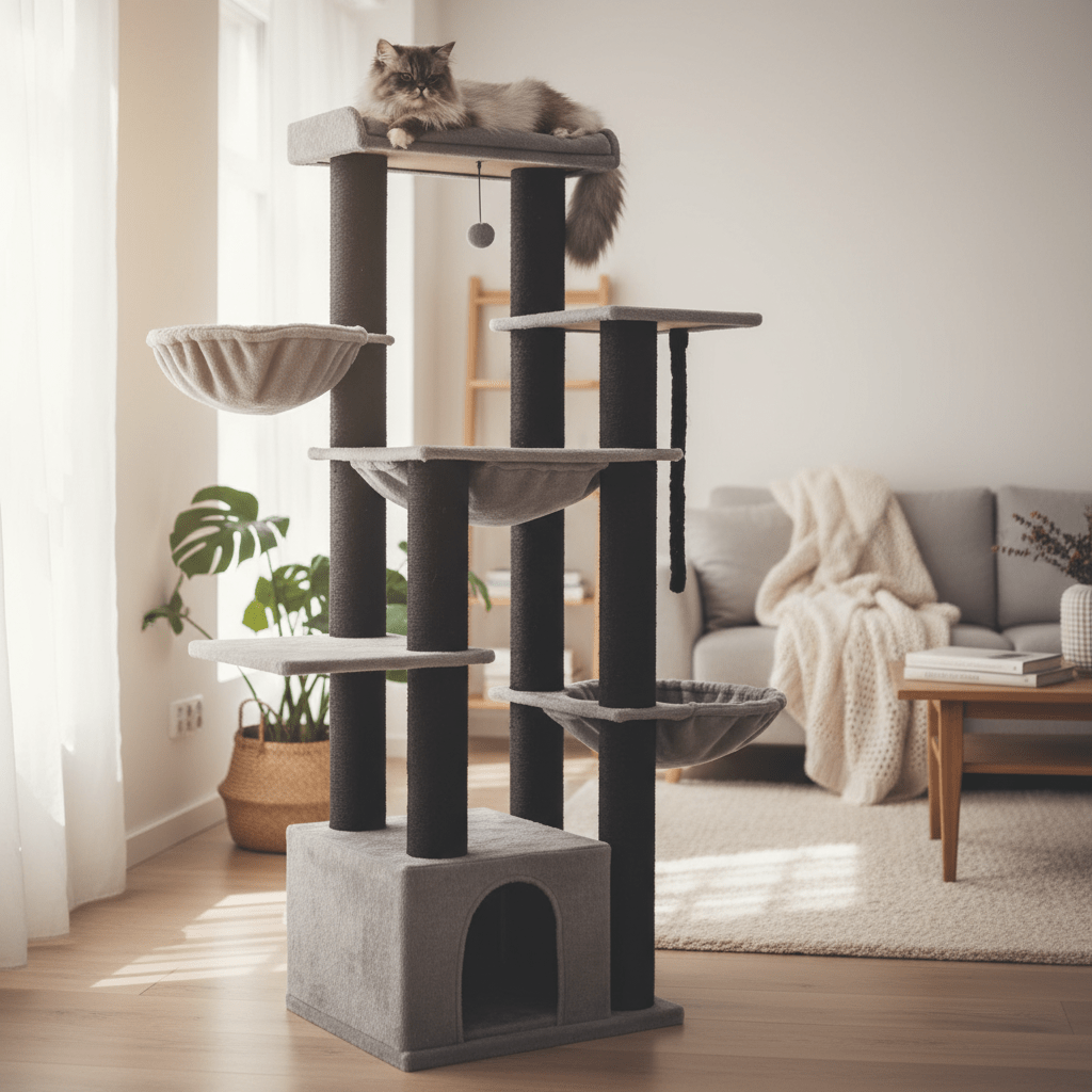 MegaTower | Arbre à Chat Géant Premium 169cm Noir - Mondechat - Mondechat