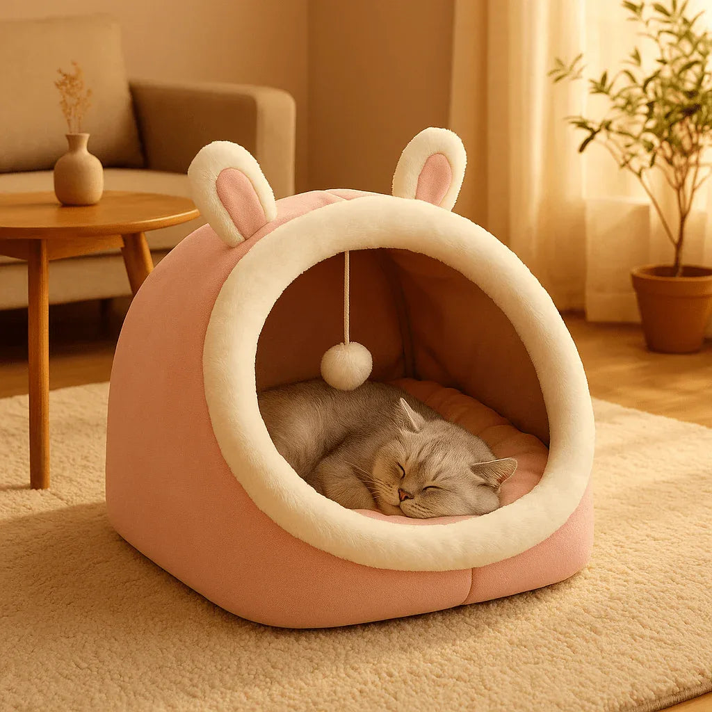 Niche Chat Douillette | Refuge Cosy Confortable et Chaud - Mondechat