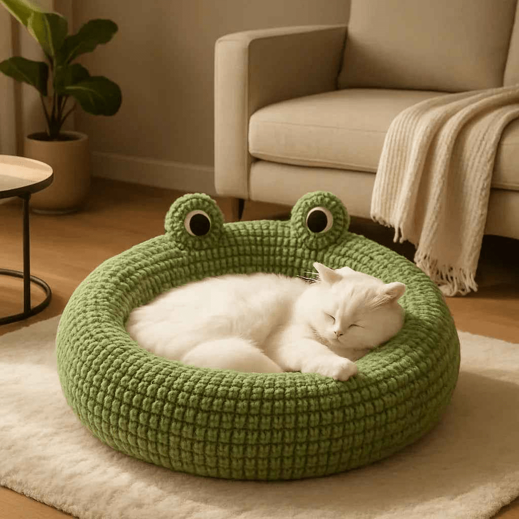 Niche cocooning chat moderne au design confortable et tendance - Mondechat
