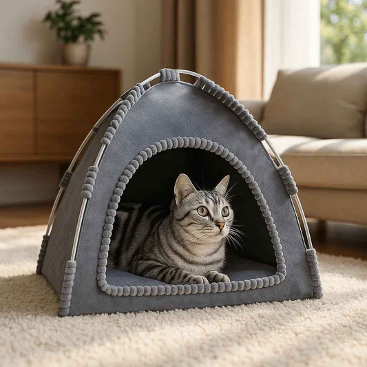 Niche pour chat cozy | Tente au design chaleureux