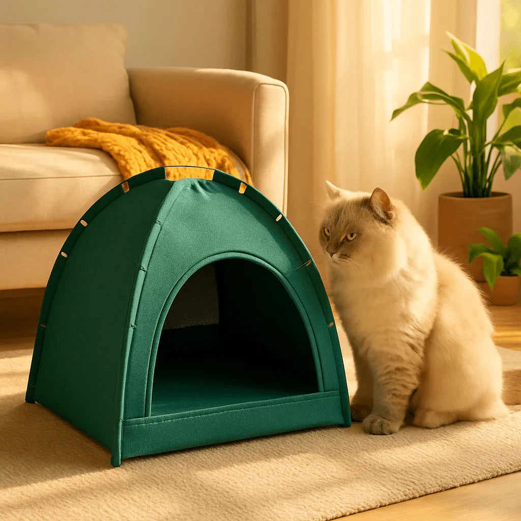 Niche pour chat cozy | Tente au design chaleureux - Mondechat