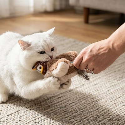 Oiseau Interactif pour Chat | Chant & Battements d'Ailes - Mondechat