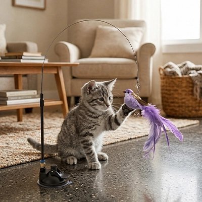 ouet pour Chat | Canne à Plumes Interactif Anti-Ennui - Mondechat