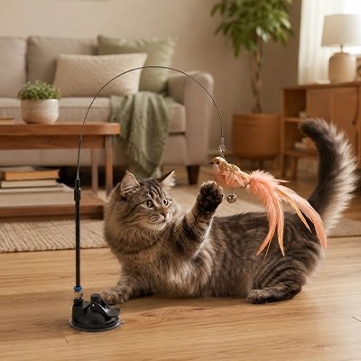 ouet pour Chat | Canne à Plumes Interactif Anti-Ennui - Mondechat