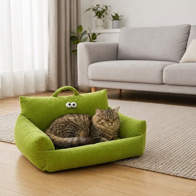 Panier Chat | Canapé Miniature Côtelé & Ultra-Douillet - Mondechat