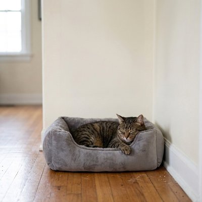 Panier chat | Confortable et Design Gris - Mondechat