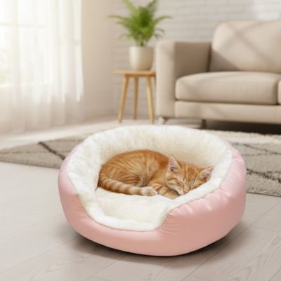 Panier pour Chat | Rond Bords Surélevés Ultra-Moelleux - Mondechat