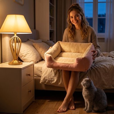 Panier pour chat | Ultra-Confortable Rose - Mondechat