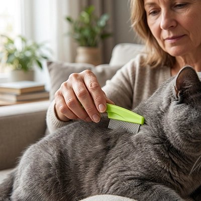 Peigne Chat | Anti-Puces & Anti-Nœuds Dents Fines Acier - Mondechat