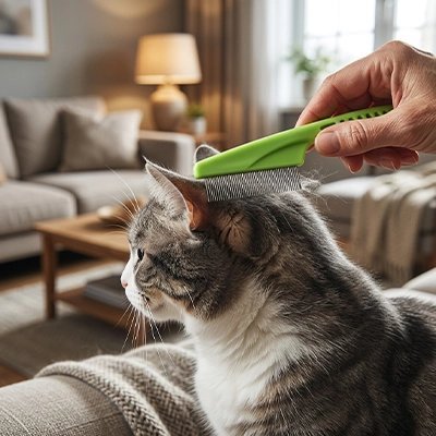Peigne Chat | Anti-Puces & Anti-Nœuds Dents Fines Acier - Mondechat