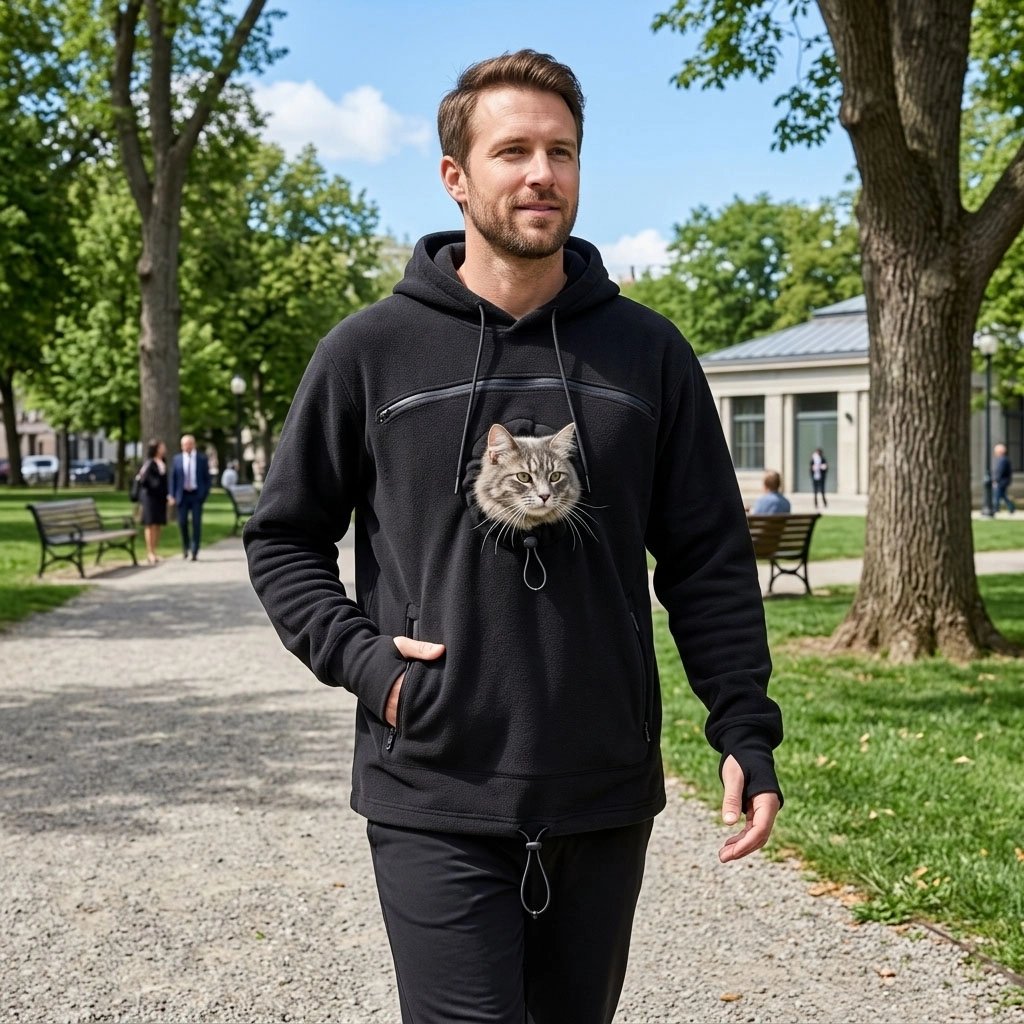 Pull avec poche pour chat