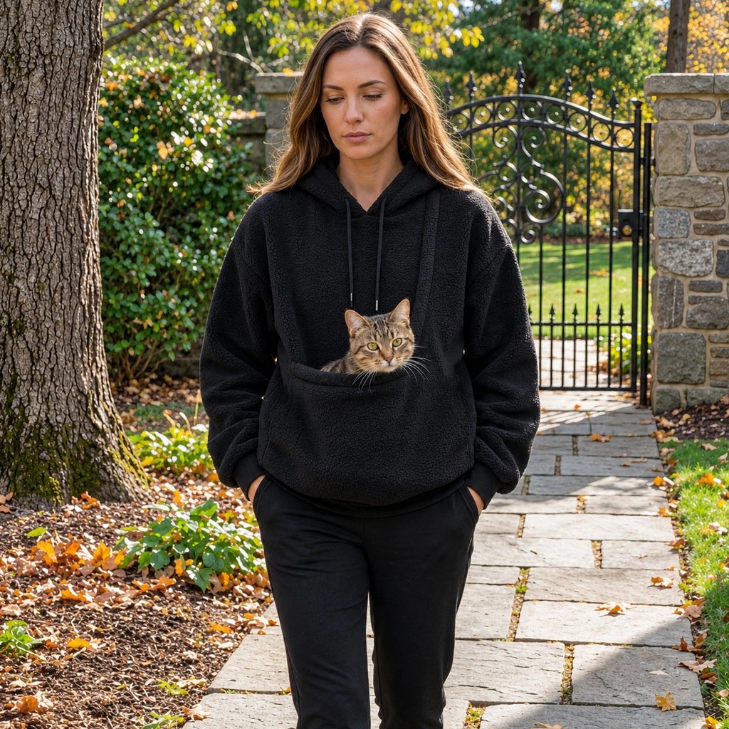 Pull avec poche pour chat