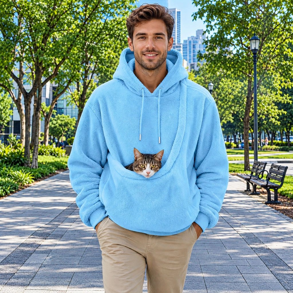 Pull avec poche pour chat