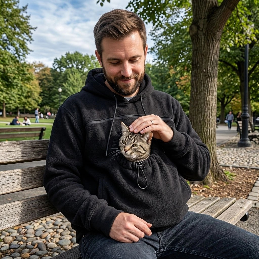 Pull avec poche pour chat