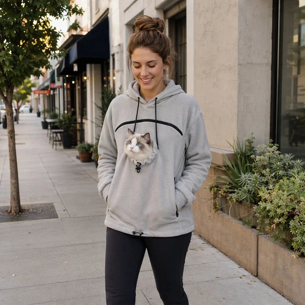 Pull avec poche pour chat