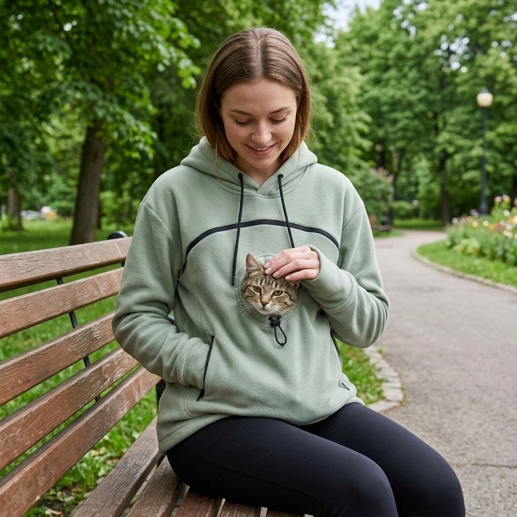 Pull avec poche pour chat