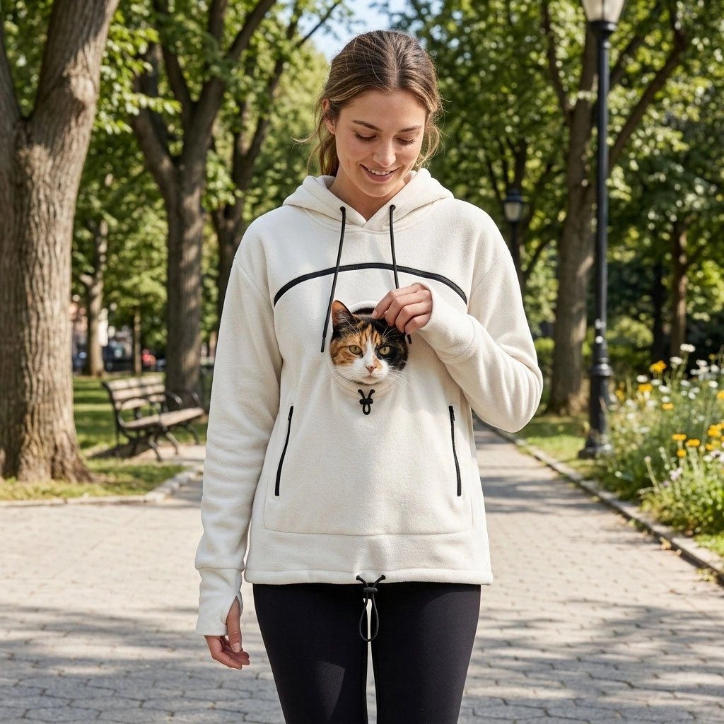 Pull avec poche pour chat