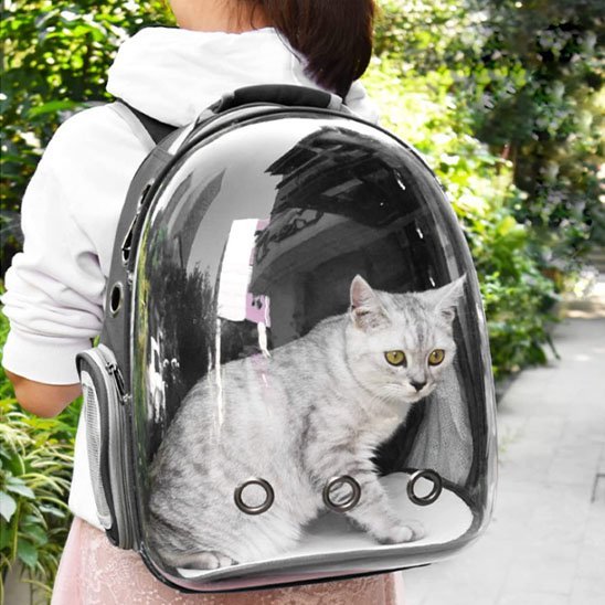 Sac de transport Chat | Confort et Sécurité Noir et Gris - Mondechat