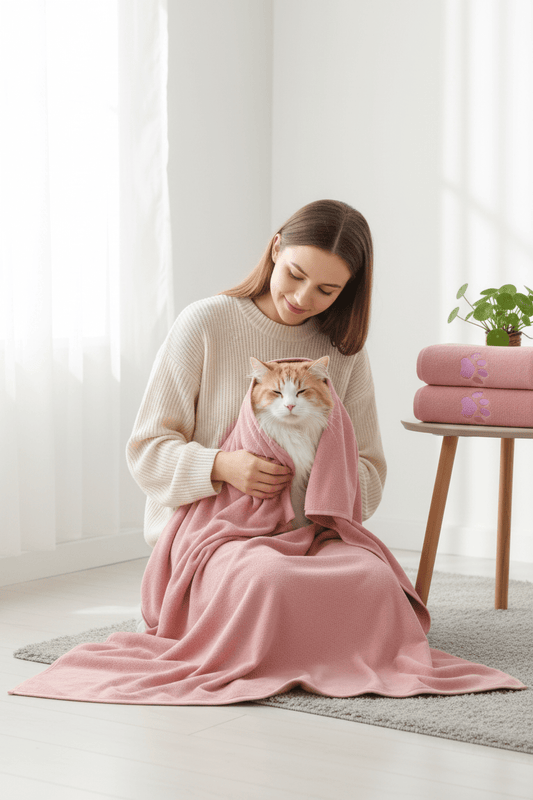 Serviette Microfibre Chat & Chien | SoftDry - Séchage Rapide & Ultra-Absorbante - Mondechat
