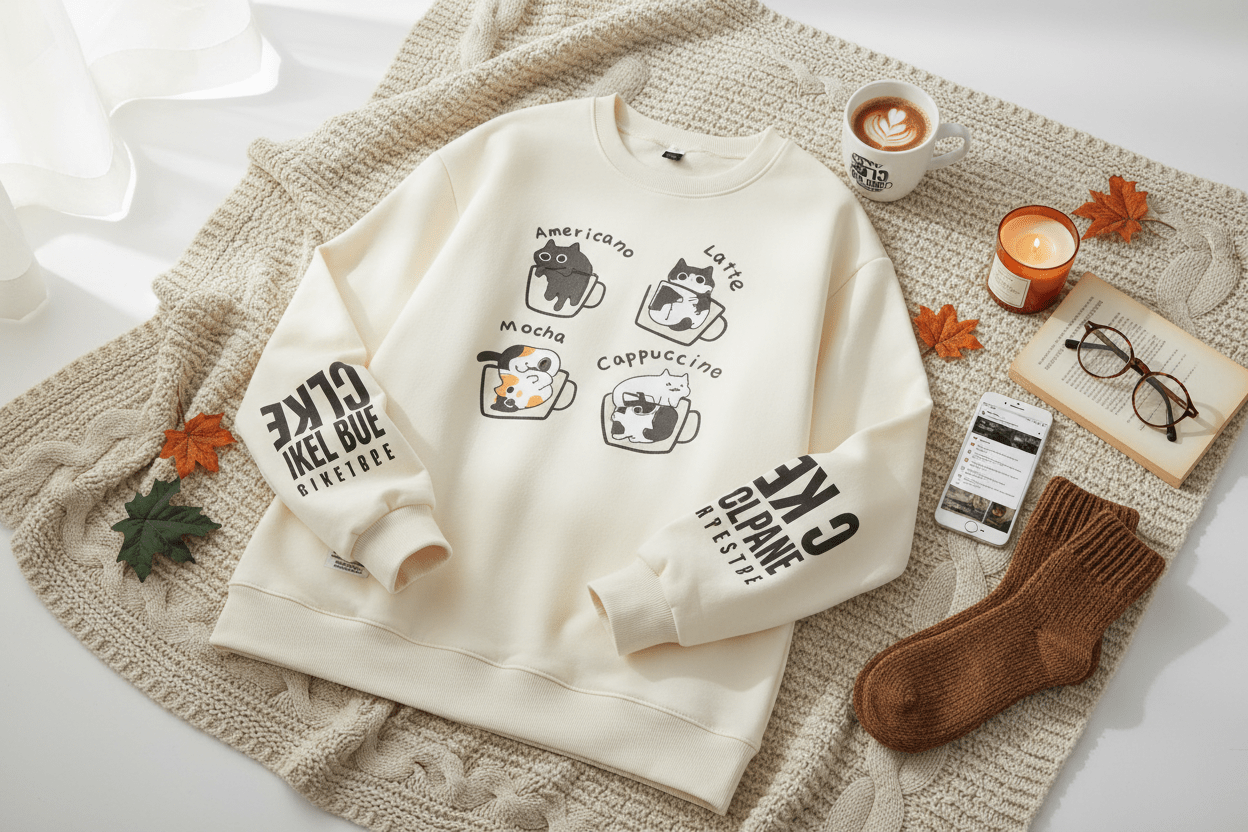 Sweat-shirt Chats Café Japonais | NekoCafé - Mondechat - Mondechat