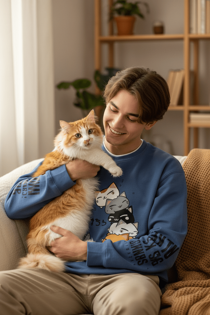 Sweat-shirt Chats Empilés | NekoStack - Mondechat - Mondechat