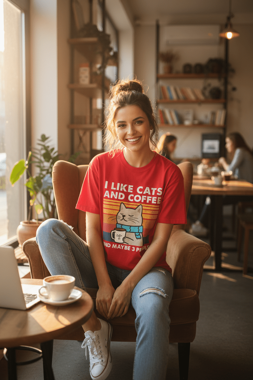 T-Shirt Chat & Café | NekoBrewTee - Mondechat - Mondechat