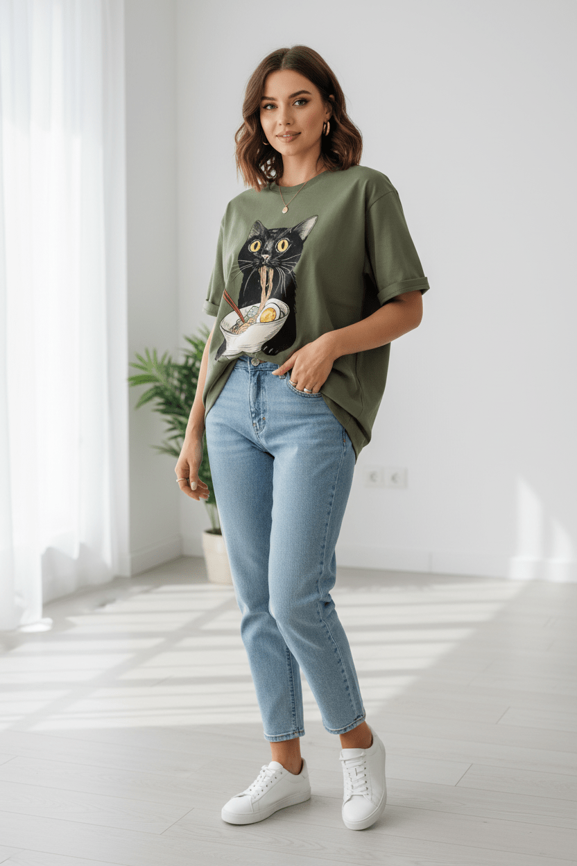 T-Shirt Chat Ramen | Amoureux des Félins - Mondechat - Mondechat