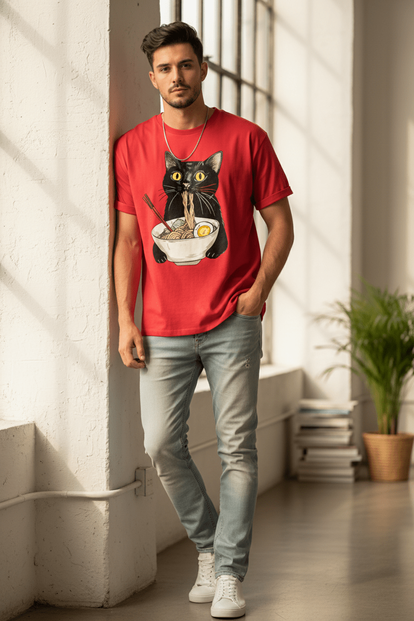 T-Shirt Chat Ramen | Amoureux des Félins - Mondechat - Mondechat
