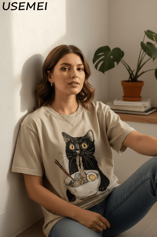 T-Shirt Chat Ramen | Amoureux des Félins - Mondechat - Mondechat